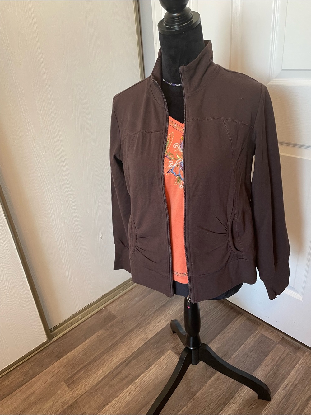 GVS Dark Brown Full-Zip Bomber Jacket Size PL